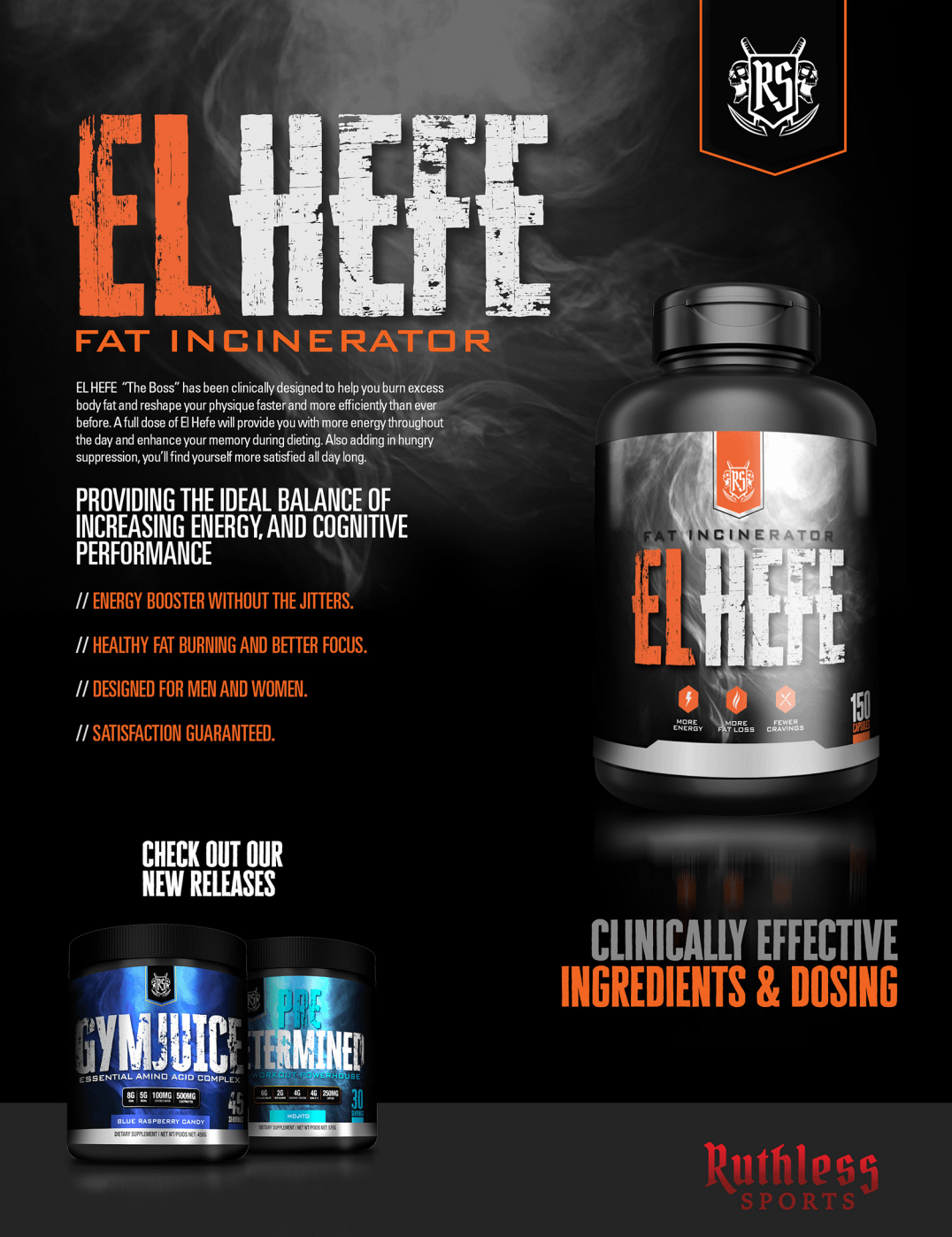 Ruthless Sports El Hefer Fat Burner Spec Sheet